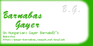 barnabas gayer business card